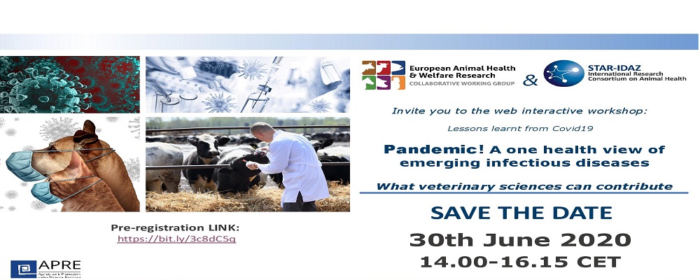Workshop: ＂Pandemic! A one health view of emerging infectious diseases - What veterinary sciences can contribute - 30 giugno 2020