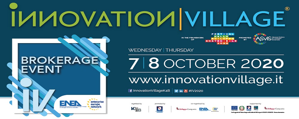 Innovation village 2020 - brokerage event online, 7 e 8 ottobre 2020
